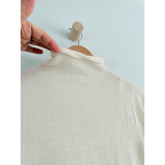 Lauren Manoogian | Baby Alpaca Turtleneck Sweater in Raw White | Sz 1/S - Picture 4 of 10